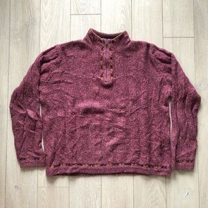 Vintage Woolrich 1/4 Zip Wool Sweater in Berry Heather Size M
